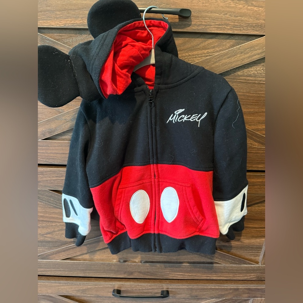 Mouse Kids Hoodie - Black and Red
